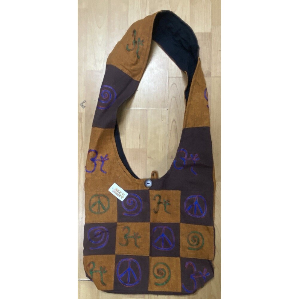 Boho Hippie Crossbody Hobo Shoulder Bag Purse Peace Sign Patchwork Made in India
